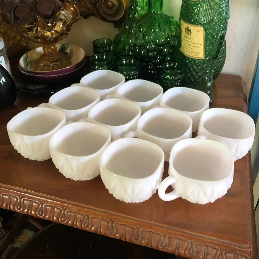 Vintage Milk Glass Punch Cups
